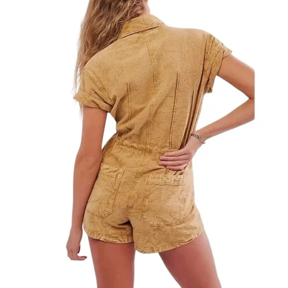 NWT Free People Rhodes Chino Romper Size Medium - Picture 6 of 14